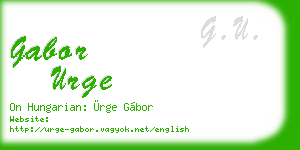 gabor urge business card